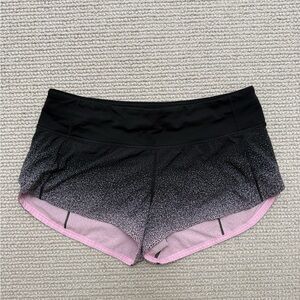 Lululemon Athletica Black to Pink Gradient Shorts - 2.5” length - Hotty Hot Line